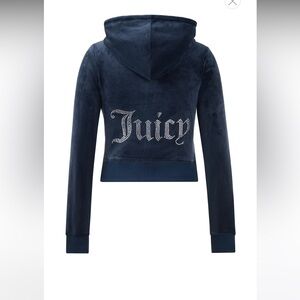 NEVER WORN Juicy Couture OG bling velour Hoodie in dark blue/ navy (size M)